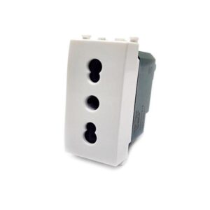 Presa bivalente 10a/16a compatibile vimar plana 618b bianco