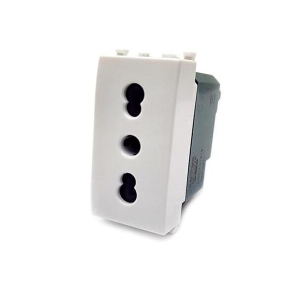Presa bivalente 10a/16a compatibile vimar plana 618b bianco