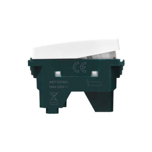 Interruttore unipolare compatibile vimar plana 601b bianco - immagine 2