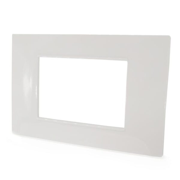 Placca 3 posti bianco tecnopolimero 6003-01 compatibile Vimar Plana - immagine 2