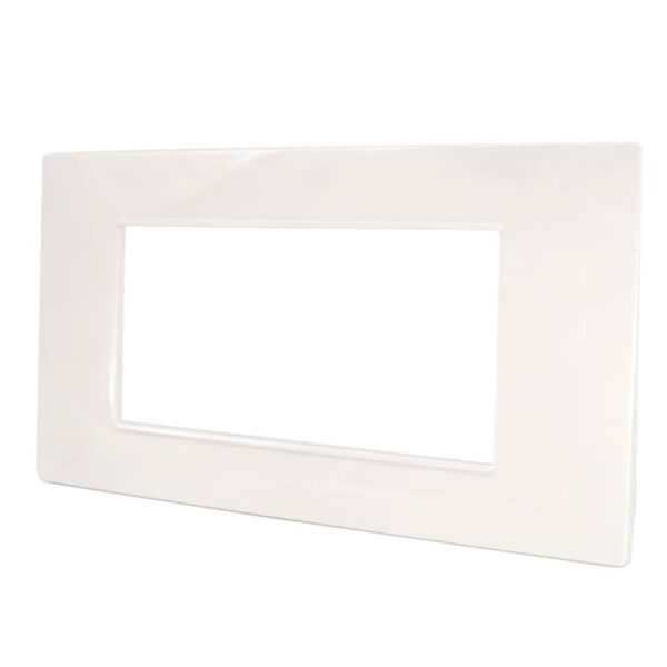 Placca 4 posti bianco tecnopolimero 6004-01 compatibile Vimar Plana - immagine 2