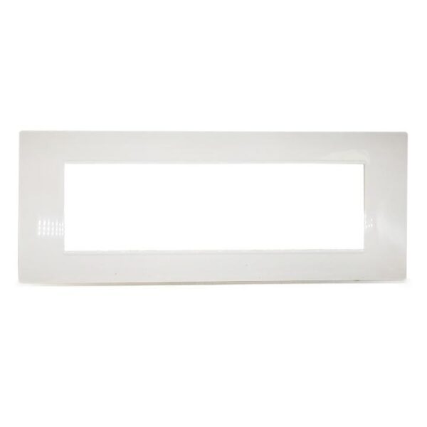 Placca  7 posti bianco tecnopolimero t2 6007-01 compatibile Vimar Plana