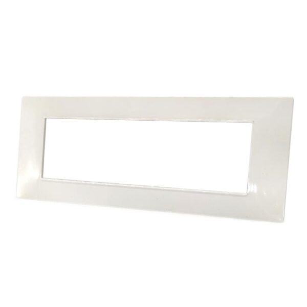 Placca  7 posti bianco tecnopolimero t2 6007-01 compatibile Vimar Plana - immagine 3