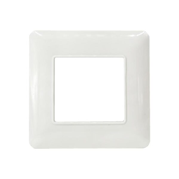 Placca 2 posti bianca tecnopolimero 5002-01 compatibile Bticino Matix