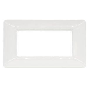 Placca 4 posti bianca tecnopolimero 8004-01 compatibile Bticino Matix