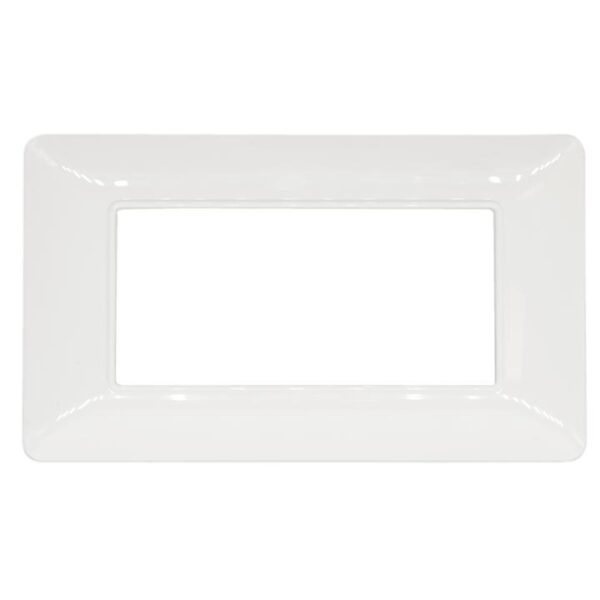 Placca 4 posti bianca tecnopolimero 8004-01 compatibile Bticino Matix