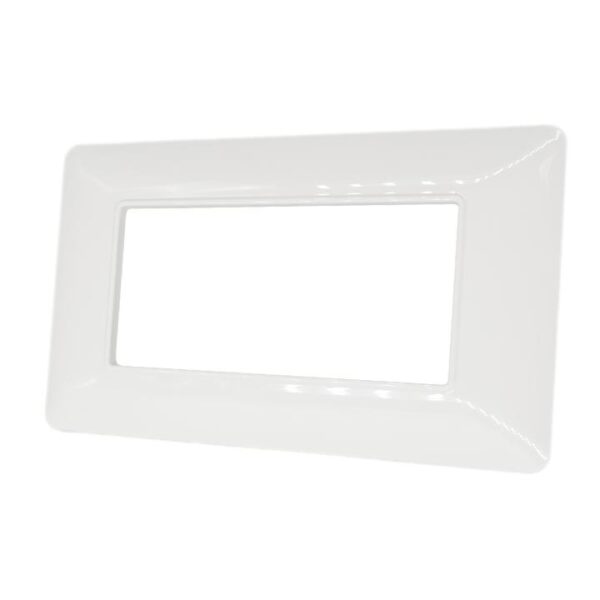 Placca 4 posti bianca tecnopolimero 8004-01 compatibile Bticino Matix - immagine 2