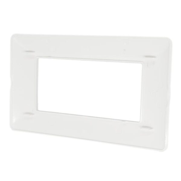 Placca 4 posti bianca tecnopolimero 8004-01 compatibile Bticino Matix - immagine 3