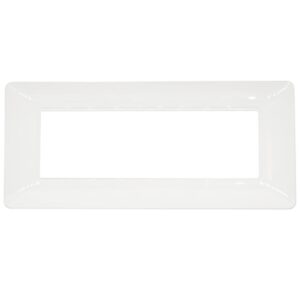 Placca 6 posti bianca tecnopolimero 8007-01 compatibile Bticino Matix