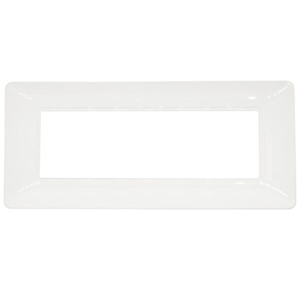 Placca 6 posti bianca tecnopolimero 8007-01 compatibile Bticino Matix