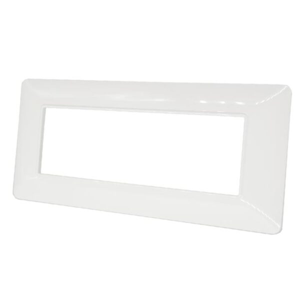 Placca 6 posti bianca tecnopolimero 8007-01 compatibile Bticino Matix - immagine 2