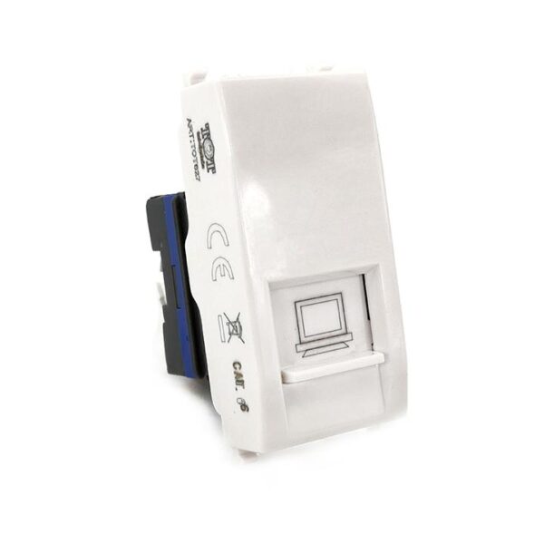 Connettore di rete rj45 (presa internet) compatibile con Vimar Plana 627b t2 bianco