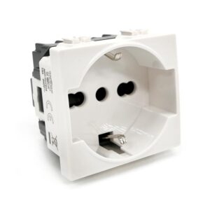 Presa schuko universale (16a-230v) 514b bianco compatibile Bticino Matix