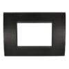 Placca 8003-2 3 posti nero tecnopolimero t1 rettangolare compatibile Bticino living