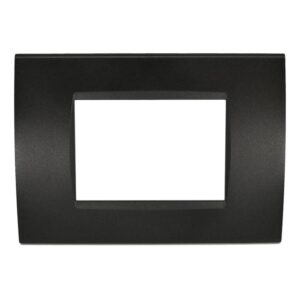 Placca 8003-2 3 posti nero tecnopolimero t1 rettangolare compatibile Bticino living