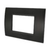 Placca 8003-2 3 posti nero tecnopolimero t1 rettangolare compatibile Bticino living - immagine 2