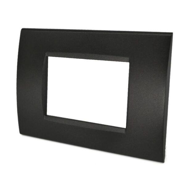 Placca 8003-2 3 posti nero tecnopolimero t1 rettangolare compatibile Bticino living - immagine 2