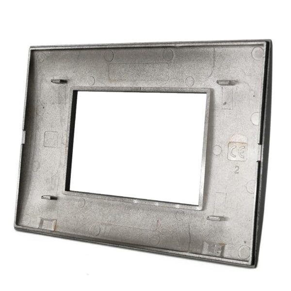 Placca 8003-2 3 posti nero tecnopolimero t1 rettangolare compatibile Bticino living - immagine 3