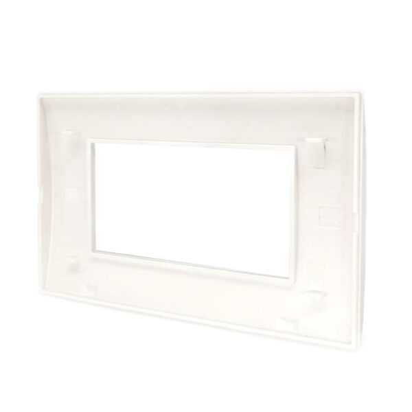 Placca 8004-1 4 posti  tecnopolimero t1 rettangolare bianca compatibile Bticino Living - immagine 2