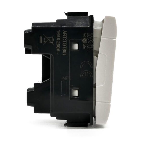 Interruttore unipolare (16a-250v) 801b bianca compatibile Bticino Living - immagine 2