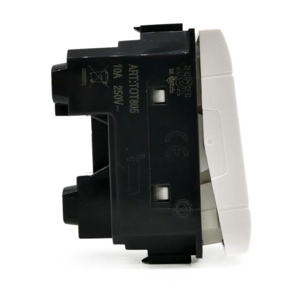 Pulsante unipolare (10a-250v) 805b bianca t1 compatibile Bticino Living - immagine 2