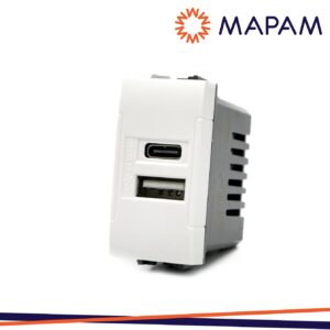 Presa usb 5v=2.4a a+c t1 art 833b bianca compatibile Bticino Living