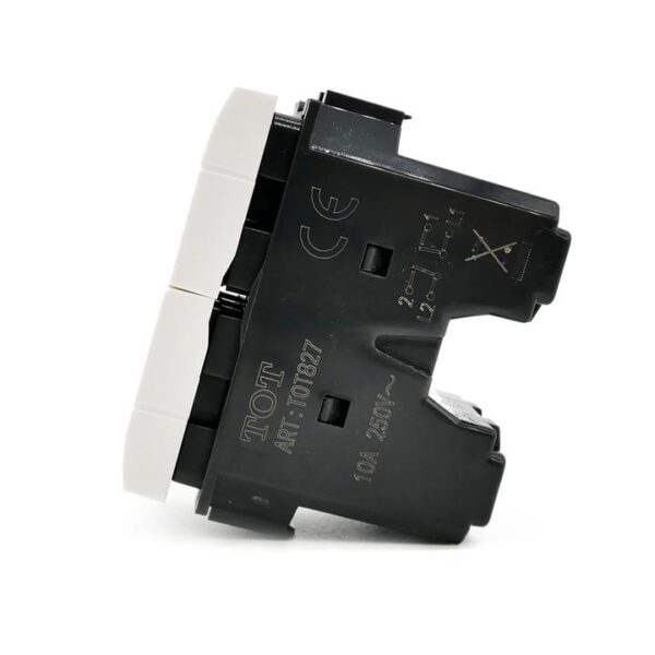 Doppio pulsante (10a-250v) 827b bianca t1 compatibile bticino Living - immagine 2