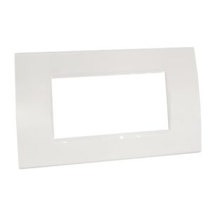 Placca 8004-1 4 posti  tecnopolimero t1 rettangolare bianca compatibile Bticino Living