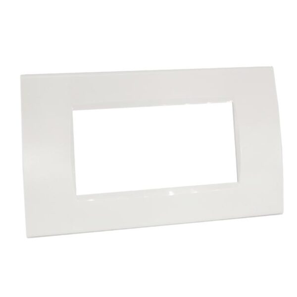 Placca 8004-1 4 posti  tecnopolimero t1 rettangolare bianca compatibile Bticino Living