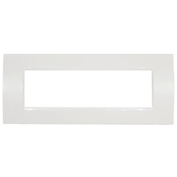 Placca 8007-1 7 posti bianca tecnopolimero t1 rettangolare compatibile Bticino Living