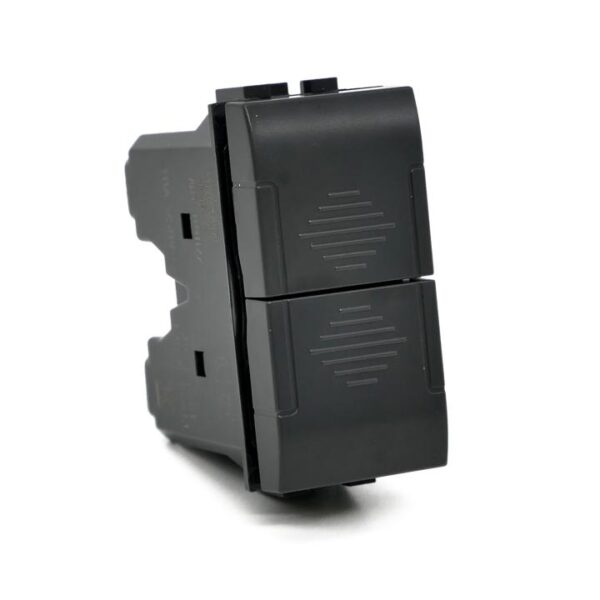 Doppio pulsante (10a-250v) 827n nero t1 compatibile bticino Living