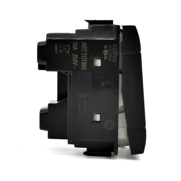 Pulsante unipolare (10a-250v) 805n nero t1 compatibile Bticino Living - immagine 2