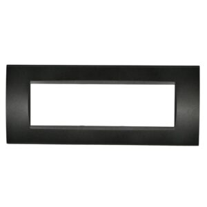 Placca 8007-2 7 posti nero tecnopolimero t1 rettangolare compatibile Bticino Living