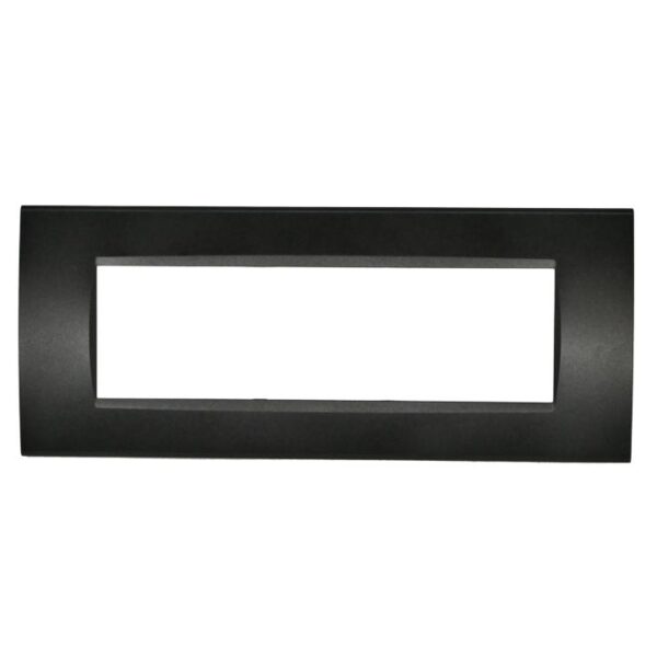 Placca 8007-2 7 posti nero tecnopolimero t1 rettangolare compatibile Bticino Living