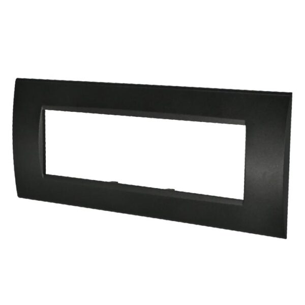 Placca 8007-2 7 posti nero tecnopolimero t1 rettangolare compatibile Bticino Living - immagine 2