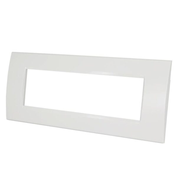 Placca 8007-1 7 posti bianca tecnopolimero t1 rettangolare compatibile Bticino Living - immagine 2