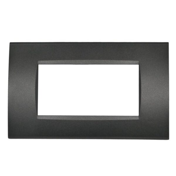 Placca 8004-2 4 posti nero tecnopolimero t1 rettangolare compatibile Bticino Living