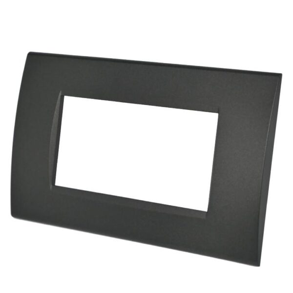 Placca 8004-2 4 posti nero tecnopolimero t1 rettangolare compatibile Bticino Living - immagine 2