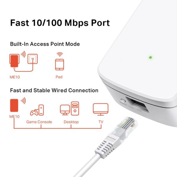 N300 range wifi extender 2.4ghz 300mbps con porta lan - immagine 4