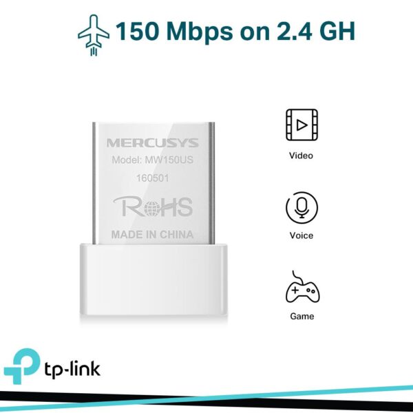 Nano scheda wireless n150 usb fino a 150mbps a 2,4ghz - immagine 2
