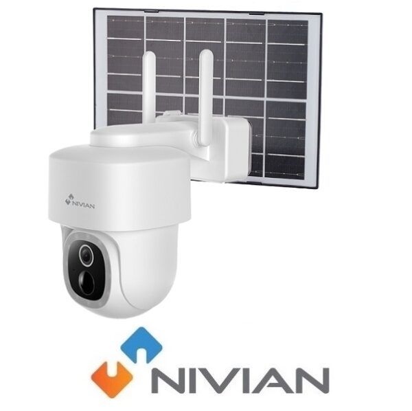 NIVIAN TELECAMERA WIFI SPEED DOME PT MOTORIZZATA CON PANNELLO SOLARE CON APP TUYA