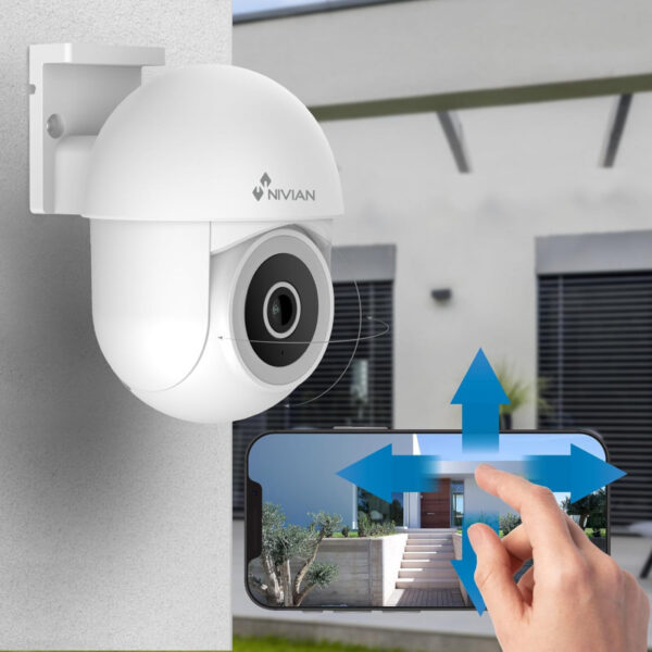 Mini Telecamera PTZ WiFi IP CAM Dome Esterno Rilevamento Visione notturna NIVIAN - immagine 7