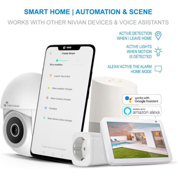 Mini Telecamera PTZ WiFi IP CAM Dome Esterno Rilevamento Visione notturna NIVIAN - immagine 5
