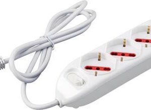 Multipresa serie Emilia di casa rosi cod.RS94060 4 posti shuko/bivalente 16a cavo 1.5m