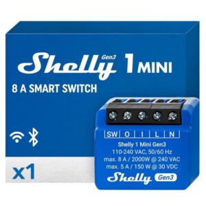 INTERUTTORE INTELLIGENTE SHELLY CON CONTATTI PULITI WIFI/BLUETOOTh
