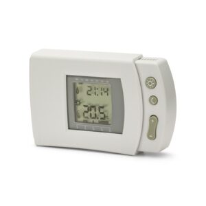 Cronotermostato digitale programmabile, caldo / freddo. Bianco montaggio anche su scatola 503