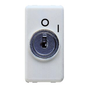 GEWISS INTERRUTTORE BIPOLARE 250V ac - 10AX - CON CHIAVE - SIMBOLO 0/I - 1 MODULO - SYSTEM WHITE