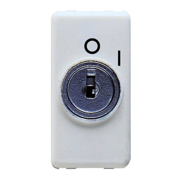 GEWISS INTERRUTTORE BIPOLARE 250V ac - 10AX - CON CHIAVE - SIMBOLO 0/I - 1 MODULO - SYSTEM WHITE