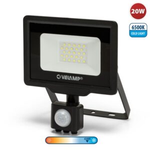 PADLIGHT5, proiettore LED SMD 20W IP44, nero 6500K. Con IR