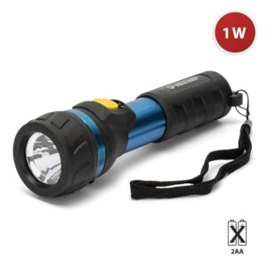VELAMP Torcia led 1w 2aa in alluminio e rubber impulse